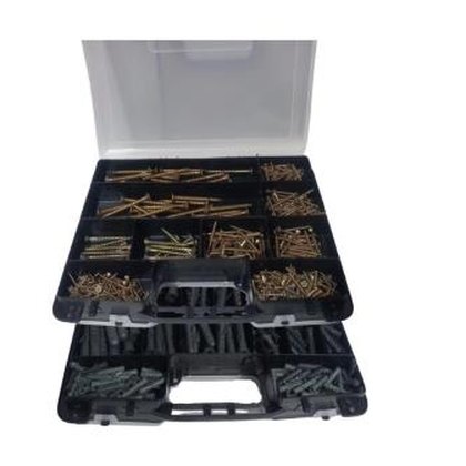 Maleta Parafusos Chipboard e Bucha 1300 pç Dourado